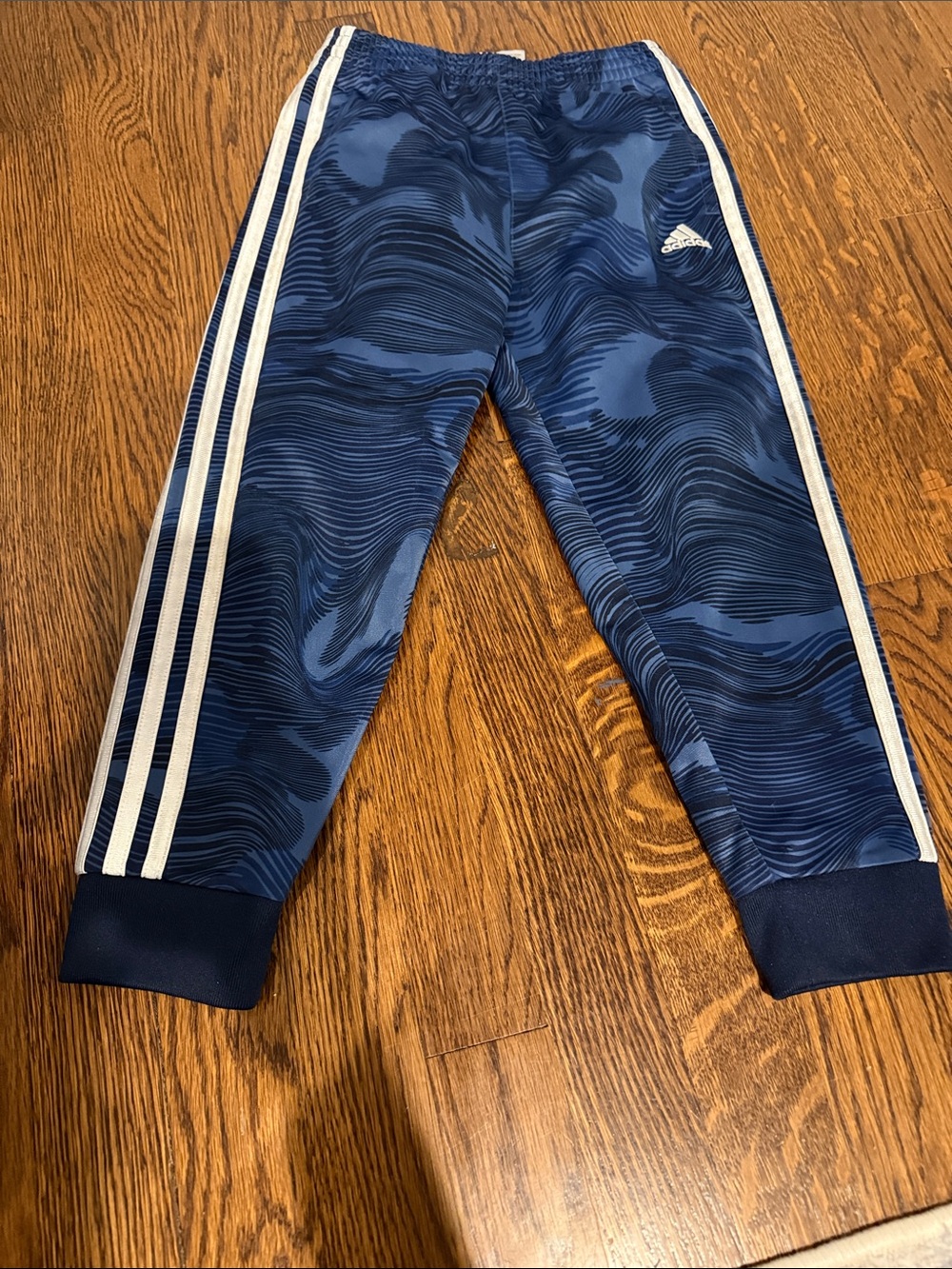 adidas Navy Blue Kids Joggers with White Stripe Detail